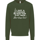 Fishing Rod for My Wife Funny Fisherman Mens Sweatshirt Jumper Forest Green