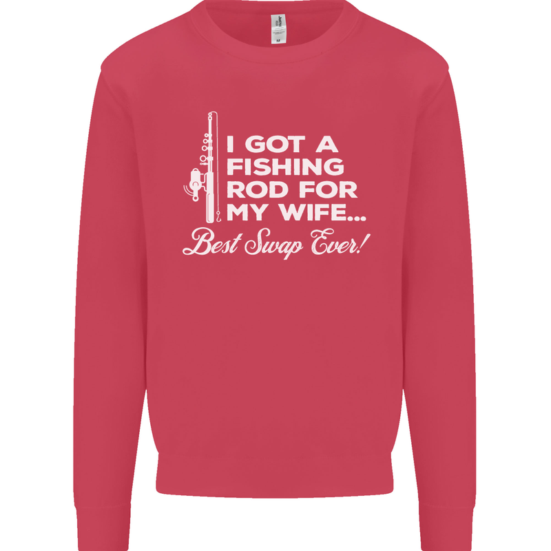 Fishing Rod for My Wife Funny Fisherman Mens Sweatshirt Jumper Heliconia