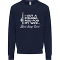 Fishing Rod for My Wife Funny Fisherman Mens Sweatshirt Jumper Navy Blue