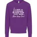Fishing Rod for My Wife Funny Fisherman Mens Sweatshirt Jumper Purple