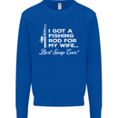 Fishing Rod for My Wife Funny Fisherman Mens Sweatshirt Jumper Royal Blue