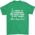 Fishing Rod for My Wife Funny Fisherman Mens T-Shirt Cotton Gildan Irish Green