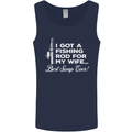 Fishing Rod for My Wife Funny Fisherman Mens Vest Tank Top Navy Blue