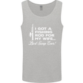 Fishing Rod for My Wife Funny Fisherman Mens Vest Tank Top Sports Grey