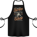 Fishing Therapy Funny Fisherman Cotton Apron 100% Organic Black
