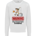 Fishing Warning May Start Talking Funny Kids Sweatshirt Jumper White