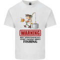 Fishing Warning May Start Talking Funny Mens Cotton T-Shirt Tee Top White