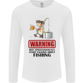 Fishing Warning May Start Talking Funny Mens Long Sleeve T-Shirt White