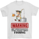 Fishing Warning May Start Talking Funny Mens T-Shirt Cotton Gildan White