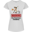 Fishing Warning May Start Talking Funny Womens Petite Cut T-Shirt White