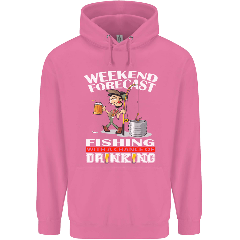Fishing Weekend Forecast Funny Fisherman Mens 80% Cotton Hoodie Azelea