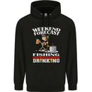 Fishing Weekend Forecast Funny Fisherman Mens 80% Cotton Hoodie Black