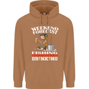 Fishing Weekend Forecast Funny Fisherman Mens 80% Cotton Hoodie Caramel Latte