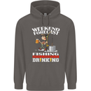Fishing Weekend Forecast Funny Fisherman Mens 80% Cotton Hoodie Charcoal
