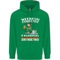 Fishing Weekend Forecast Funny Fisherman Mens 80% Cotton Hoodie Irish Green