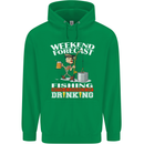 Fishing Weekend Forecast Funny Fisherman Mens 80% Cotton Hoodie Irish Green