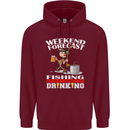 Fishing Weekend Forecast Funny Fisherman Mens 80% Cotton Hoodie Maroon