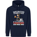 Fishing Weekend Forecast Funny Fisherman Mens 80% Cotton Hoodie Navy Blue