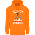 Fishing Weekend Forecast Funny Fisherman Mens 80% Cotton Hoodie Orange