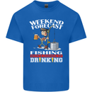 Fishing Weekend Forecast Funny Fisherman Mens Cotton T-Shirt Tee Top Royal Blue