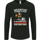 Fishing Weekend Forecast Funny Fisherman Mens Long Sleeve T-Shirt Black