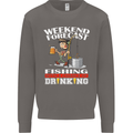 Fishing Weekend Forecast Funny Fisherman Mens Sweatshirt Jumper Charcoal