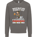 Fishing Weekend Forecast Funny Fisherman Mens Sweatshirt Jumper Charcoal