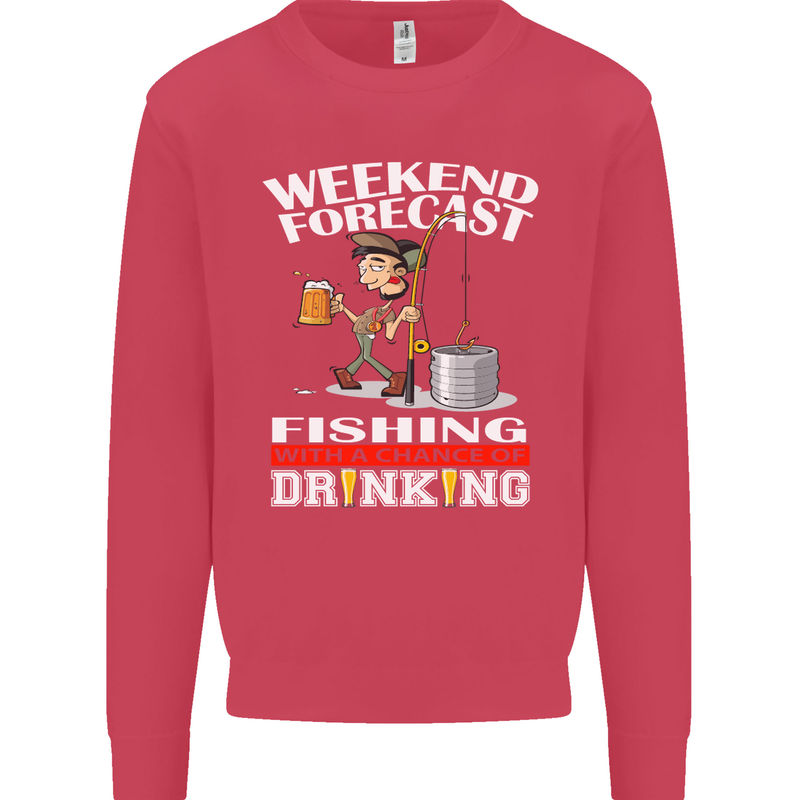 Fishing Weekend Forecast Funny Fisherman Mens Sweatshirt Jumper Heliconia