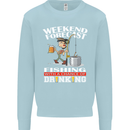 Fishing Weekend Forecast Funny Fisherman Mens Sweatshirt Jumper Light Blue