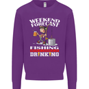 Fishing Weekend Forecast Funny Fisherman Mens Sweatshirt Jumper Purple
