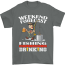 Fishing Weekend Forecast Funny Fisherman Mens T-Shirt Cotton Gildan Charcoal