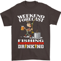 Fishing Weekend Forecast Funny Fisherman Mens T-Shirt Cotton Gildan Dark Chocolate