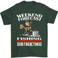 Fishing Weekend Forecast Funny Fisherman Mens T-Shirt Cotton Gildan Forest Green