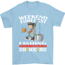Fishing Weekend Forecast Funny Fisherman Mens T-Shirt Cotton Gildan Light Blue