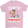 Fishing Weekend Forecast Funny Fisherman Mens T-Shirt Cotton Gildan Light Pink
