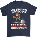 Fishing Weekend Forecast Funny Fisherman Mens T-Shirt Cotton Gildan Navy Blue