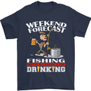 Fishing Weekend Forecast Funny Fisherman Mens T-Shirt Cotton Gildan Navy Blue