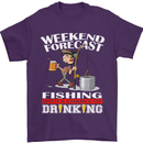 Fishing Weekend Forecast Funny Fisherman Mens T-Shirt Cotton Gildan Purple