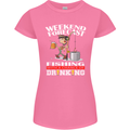 Fishing Weekend Forecast Funny Fisherman Womens Petite Cut T-Shirt Azalea