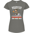 Fishing Weekend Forecast Funny Fisherman Womens Petite Cut T-Shirt Charcoal