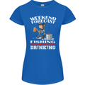 Fishing Weekend Forecast Funny Fisherman Womens Petite Cut T-Shirt Royal Blue