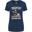 Fishing Weekend Forecast Funny Fisherman Womens Wider Cut T-Shirt Navy Blue