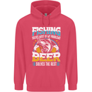 Fishing & Beer Funny Fisherman Alcohol Childrens Kids Hoodie Heliconia