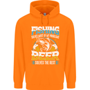 Fishing & Beer Funny Fisherman Alcohol Childrens Kids Hoodie Orange