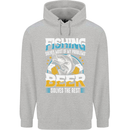 Fishing & Beer Funny Fisherman Alcohol Childrens Kids Hoodie Sports Grey