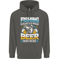 Fishing & Beer Funny Fisherman Alcohol Childrens Kids Hoodie Storm Grey