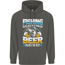 Fishing & Beer Funny Fisherman Alcohol Childrens Kids Hoodie Storm Grey