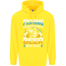 Fishing & Beer Funny Fisherman Alcohol Childrens Kids Hoodie Yellow