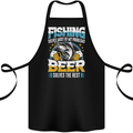 Fishing & Beer Funny Fisherman Alcohol Cotton Apron 100% Organic Black