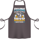 Fishing & Beer Funny Fisherman Alcohol Cotton Apron 100% Organic Dark Grey